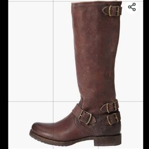 FRYE Women's Veronica Back-Zip Boot in Dark Stone Brown Antique